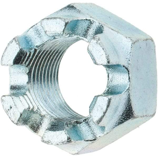 Value Collection - 5/8-18 UNF Grade 5 Steel Castle Locknut - Zinc-Plated Finish - Americas Industrial Supply