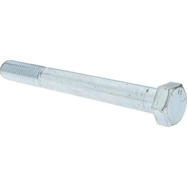 Value Collection - 3/4-10 UNC, 7" Length Under Head Hex Head Cap Screw - Partially Threaded, Grade 5 Steel, Zinc-Plated Finish, 1-1/8" Hex - Americas Industrial Supply