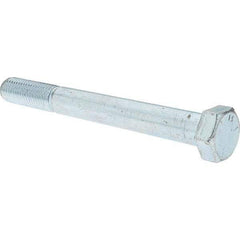 Value Collection - 3/4-10 UNC, 7" Length Under Head Hex Head Cap Screw - Partially Threaded, Grade 5 Steel, Zinc-Plated Finish, 1-1/8" Hex - Americas Industrial Supply