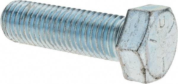 Value Collection - 3/4-10 UNC, 2-1/2" Length Under Head Hex Head Cap Screw - Fully Threaded, Grade 5 Steel, Zinc-Plated Finish, 1-1/8" Hex - Americas Industrial Supply