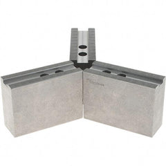 Abbott Workholding Products - 12" & Up Chuck Capacity, 1.5mm x 60° Serrated Attachment, Square Soft Lathe Chuck Jaw - 3 Jaws, Steel, 1.1811" Btw Mount Hole Ctrs, 5-1/2" Long x 2" Wide x 4" High, 0.8268" Groove, 0.6299" & 16mm Fastener - Americas Industrial Supply