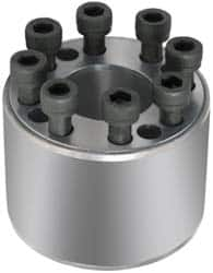 Climax Metal Products - M8 Thread, 2-1/8" Bore Diam, 3.346" OD, Shaft Locking Device - 9 Screws, 41,672 Lb Axial Load, 3.346" OAW, 2.205" Thrust Ring Width - Americas Industrial Supply