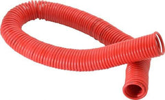 PRO-SOURCE - 1/8" ID, 1/8 Thread, 50' Long, Red Nylon Coiled & Self Storing Hose - 386 Max psi, No Fittings - Americas Industrial Supply