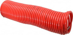 PRO-SOURCE - 3/8" ID, 3/8 Thread, 50' Long, Red Nylon Coiled & Self Storing Hose - 225 Max psi, Male Swivel x Male Swivel - Americas Industrial Supply