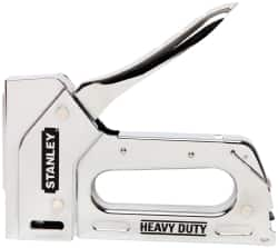 Stanley - Manual Staple Gun - 1/4, 5/16, 3/8, 1/2, 9/16" Staples, Chrome, Chrome Plated Steel - Americas Industrial Supply