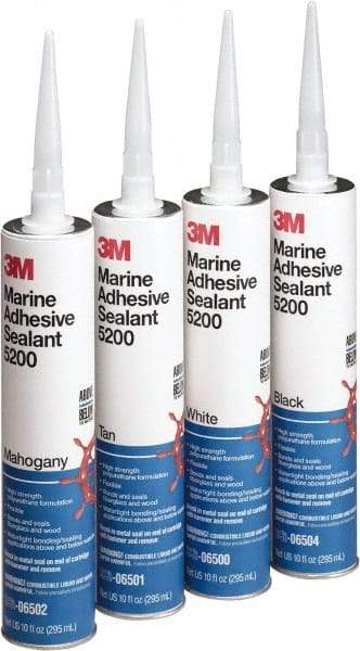 3M - 12.8 oz Cartridge White Polyurethane Marine Adhesive Sealant - 190°F Max Operating Temp, 60 min Tack Free Dry Time - Americas Industrial Supply