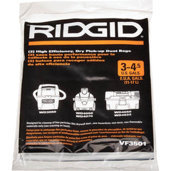 Ridgid - Vacuum Cleaner Filters Vacuum Type: Wet/Dry Vacuum Filter Type: Bag - Americas Industrial Supply