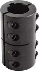 Climax Metal Products - 1-3/8" Inside x 2-1/2" Outside Diam, Two Piece Rigid Coupling with Keyway - 3-5/8" Long x 5/16" Keyway Width x 5/32" Keyway Depth - Americas Industrial Supply