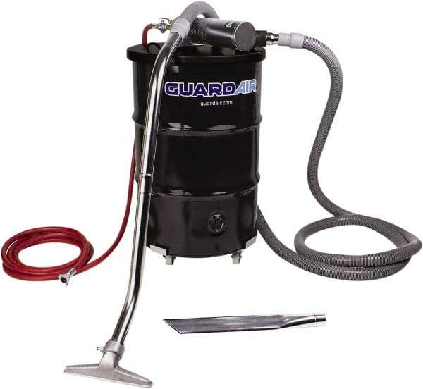 Guardair - 55 Gal Steel Tank, Air Powered Wet/Dry Vacuum - 15 Peak hp, 20' Hose Fitting, Cordless, Cartridge Filter - Americas Industrial Supply