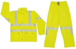 MCR Safety - Size L, Lime, Rain, Disposable Encapsulated Suit - No Pockets - Americas Industrial Supply