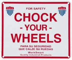 Value Collection - "Chock Your Wheels", Aluminum Safety Sign - Use for Accident Prevention - Americas Industrial Supply