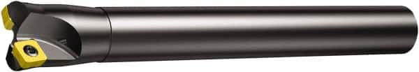 Sandvik Coromant - 1-1/2" Cut Diam, 8mm Max Depth of Cut, 1-1/4" Shank Diam, 10" OAL, Indexable Chamfer & Angle End Mill - Cylindrical Shank, 10° Lead Angle, Through Coolant - Americas Industrial Supply