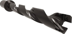 Allied Machine and Engineering - Series 22, 22 to 24mm Diam, 1" Diam Straight Shank with Flange, Helical Flute Spade Drill - 6-39/64" Max Depth, 7-59/64" Body Length, 10-13/64" OAL, Standard Length, Through Coolant - Americas Industrial Supply