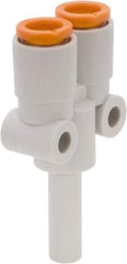 SMC PNEUMATICS - 1/8" OD, Brass/Polybutylene Push-to-Connect Plug-In Y - 145 Max psi, 1/8" Stem Diam - Americas Industrial Supply