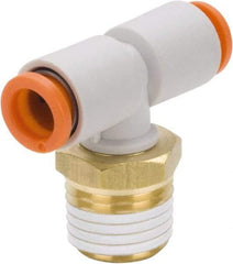 SMC PNEUMATICS - 5/16" Outside Diam, 1/4 NPT, Brass/Polybutylene Push-to-Connect Tube Male Branch Tee - 145 Max psi - Americas Industrial Supply