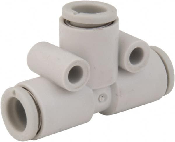 SMC PNEUMATICS - 16mm OD, Brass/Polybutylene Push-to-Connect Union Tee - 145 Max psi - Americas Industrial Supply