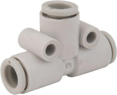 SMC PNEUMATICS - 12mm OD, Brass/Polybutylene Push-to-Connect Union Tee - 145 Max psi - Americas Industrial Supply