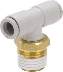 SMC PNEUMATICS - 10mm Outside Diam, 3/8 BSPT, Brass/Polybutylene Push-to-Connect Tube Male Branch Tee - 145 Max psi - Americas Industrial Supply