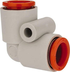 SMC PNEUMATICS - 3/8" OD, Brass/Polybutylene Push-to-Connect Union Elbow - 145 Max psi - Americas Industrial Supply