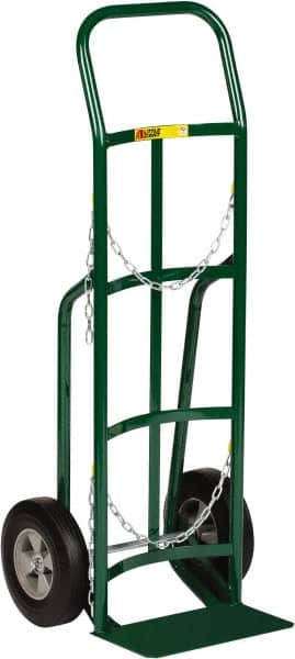 Little Giant - 800 Lb Capacity 47" OAH Cylinder Hand Truck - 8 x 14" Base Plate, Continuous Handle, Steel, Solid Rubber Wheels - Americas Industrial Supply