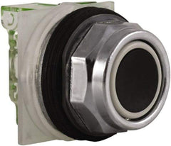 Schneider Electric - 30mm Mount Hole, Flush, Pushbutton Switch with Contact Block - Octagon, Black Pushbutton, Momentary (MO) - Americas Industrial Supply