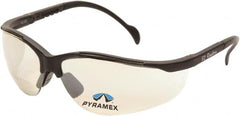 PYRAMEX - +1.5, Indoor/Outdoor Mirror Lenses, Scratch Resistant, Framed Magnifying Safety Glasses - UV Protection, Adjustable Temples, Black Nylon Frame, ANSI Z87.1, CSA Z94.3-07 - Americas Industrial Supply