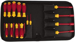 Wiha - 15 Piece 1/4 to 1/2" Insulated Nutdriver Set - Cushion Grip Handle - Americas Industrial Supply