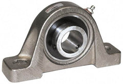 Browning - 1-3/16" ID, 6-3/4" OAL x 3-11/16" OAH Pillow Block - 3,493 Lb Static Cap, 5,782 Lb Dyn Cap, 5" Btw Mnt Hole Ctrs, 1-7/8" Base-to-Ctr Ht, Cast Iron - Americas Industrial Supply