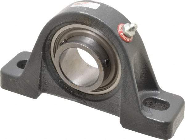 Browning - 1-7/16" ID, 6-3/4" OAL x 3-11/16" OAH Pillow Block - 3,493 Lb Static Cap, 5,782 Lb Dyn Cap, 5" Btw Mnt Hole Ctrs, 1-7/8" Base-to-Ctr Ht, Cast Iron - Americas Industrial Supply