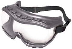 Uvex - Size Universal, Clear Polycarbonate Anti-Fog & Scratch Resistant Lens, Safety Goggles - Ventless, Gray TPE (Thermopoly Elastomer) Frame, Over the Glass Style - Americas Industrial Supply