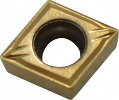 Seco - CCMT32.51 MF2 Grade CP500 Carbide Turning Insert - TiAlN/TiN Finish, 80° Diamond, 3/8" Inscr Circle, 5/32" Thick, 1/64" Corner Radius - Americas Industrial Supply