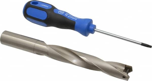 Guhring - 3/4 to 0.767" Diam, 101.1mm Max Depth, 19.05mm Shank Diam, 182mm OAL, Replaceable Tip Drill - HT 800 WP Insert, Series 4108 - Americas Industrial Supply