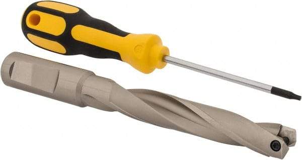 Guhring - 0.65 to 0.669" Diam, 88.1mm Max Depth, 19.05mm Shank Diam, 164mm OAL, Replaceable Tip Drill - HT 800 WP Insert, Series 4108 - Americas Industrial Supply