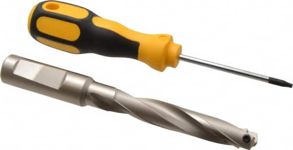 Guhring - 0.512 to 17/32" Diam, 69.9mm Max Depth, 15.88mm Shank Diam, 137mm OAL, Replaceable Tip Drill - HT 800 WP Insert, Series 4108 - Americas Industrial Supply