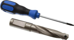 Guhring - 0.689 to 0.708" Diam, 57.4mm Max Depth, 3/4" Shank Diam, 84mm Flute, Replaceable Tip Drill - HT 800 WP Insert, Series 4107 - Americas Industrial Supply