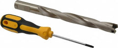 Guhring - 19 to 19.49mm Diam, 140.1mm Max Depth, 3/4" Shank Diam, 169mm Flute, 221mm OAL, Replaceable Tip Drill - HT 800 WP Insert, Series 4109 - Americas Industrial Supply