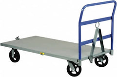 Little Giant - 2,000 Lb Capacity Steel Caster Steer Trailer - Steel Deck, 30" OAW, 72" Platform Length x 11-1/2" Platform Height, Mold On Rubber Casters - Americas Industrial Supply