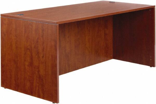 ALERA - Woodgrain Laminate Desk Shell - 65" Wide x 29-1/2" Deep x 29-5/8" High, Medium Cherry - Americas Industrial Supply