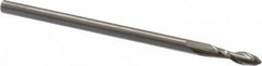 Onsrud - 1/8" Cutting Diam x 1/2" Length of Cut, 2 Flute, Upcut Spiral Router Bit - Uncoated, Right Hand Cut, Solid Carbide, 2-1/2" OAL x 1/8" Shank Diam, Ball End Taper, 30° Helix Angle - Americas Industrial Supply