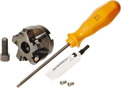 Kennametal - 2" Cut Diam, 3/4" Arbor Hole, 3.23mm Max Depth of Cut, 45° Indexable Chamfer & Angle Face Mill - 5 Inserts, HNGJ 0604... Insert, Right Hand Cut, 5 Flutes, Through Coolant, Series Dodeka Mini - Americas Industrial Supply