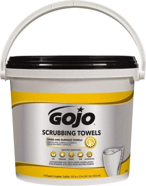 GOJO - Pre-Moistened Hand Cleaning Wipes - Canister, 12-1/4" x 10-1/2" Sheet Size, Red - Americas Industrial Supply