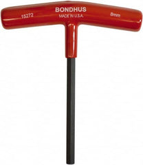 Bondhus - 8mm Hex, T-Handle Cushion Grip, Hex Key - 152mm OAL, Metric System of Measurement - Americas Industrial Supply