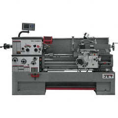 Jet - 14" Swing, 40" Between Centers, 230 Volt, Triple Phase Engine Lathe - 7MT Taper, 7-1/2 hp, 42 to 1,800 RPM, 3-1/8" Bore Diam, 30" Deep x 58" High x 77-1/2" Long - Americas Industrial Supply
