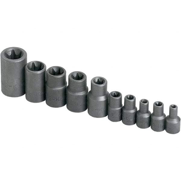 SK - 1/4" Drive Standard Socket Set - E4 to E18 Torx, Torx Measurement Standard - Americas Industrial Supply