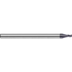 Corner Radius End Mill: 0.176″ Dia, 0.21″ LOC, 1/32″ Radius, 3 Flutes, Solid Carbide 2″ OAL, 3/16″ Shank Dia, 35 ° Helix, AlTiN Coated, Corner Radius End