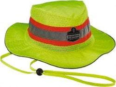 Ergodyne - Personal Evaporative Class Headwear Hi-Vis Ranger Hat with Cooling Towel - 1' Long, Lime, Polyester & PVA - Americas Industrial Supply