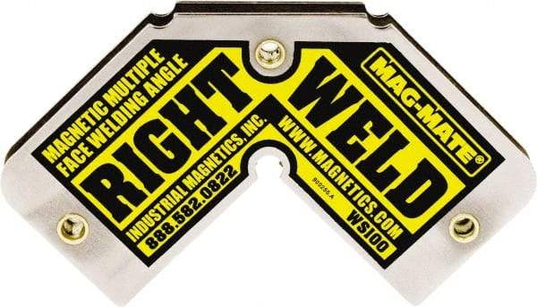 Mag-Mate - 4-3/4" Wide x 9/16" Deep x 2-3/4" High Ceramic Magnetic Welding & Fabrication Square - 40 Lb Average Pull Force - Americas Industrial Supply