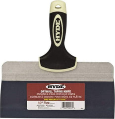 Hyde Tools - 10" Wide Spring Blade Tempered Steel Taping Knife - Flexible, Soft Grip Plastic Overmold Handle, 10-1/2" OAL - Americas Industrial Supply