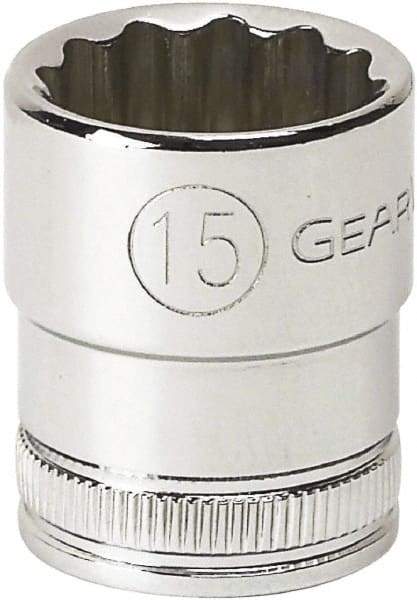 GearWrench - 3/8" Drive, Standard Hand Socket - 12 Points, 0.984" OAL, Alloy Steel, Full Polish Finish - Americas Industrial Supply