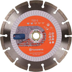 Husqvarna - 7" Diam, 5/8 & 7/8" Arbor Hole Diam, Continuous Edge Tooth Wet & Dry Cut Saw Blade - Diamond-Tipped, Fast Cutting Action, Standard Round Arbor - Americas Industrial Supply